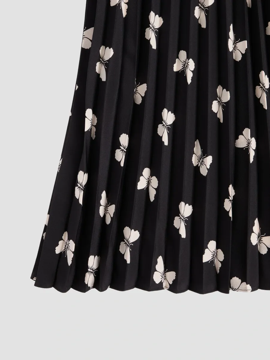 Valentino Women's Midi Skirt in Butterflow Print Crepe De Chine | Thumbnail 6 Valentino Women's Midi Skirt in Butterflow Print Crepe De Chine | Thumbnail 6