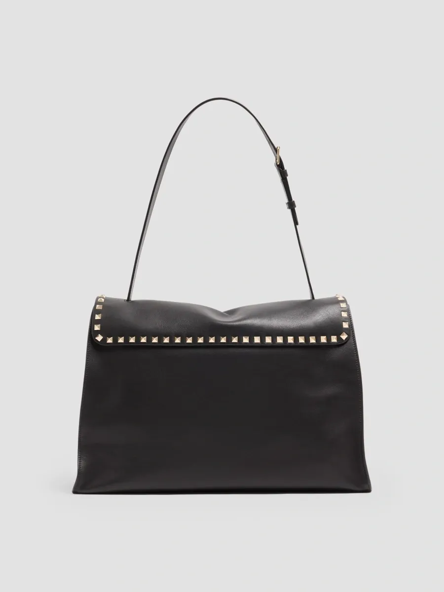 Valentino Women's Rockstud Maxxing Large Shoulder Bag in Smooth Calfskin - Black | Thumbnail 2