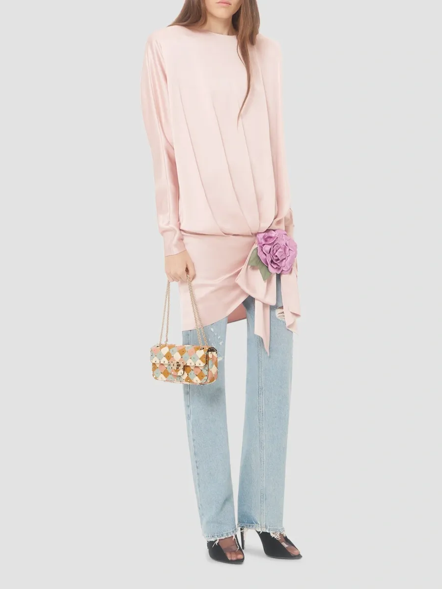 Valentino Women's Rockstud Spike Small Shoulder Bag with Ostrich Patchwork - Multicolored | Thumbnail 2