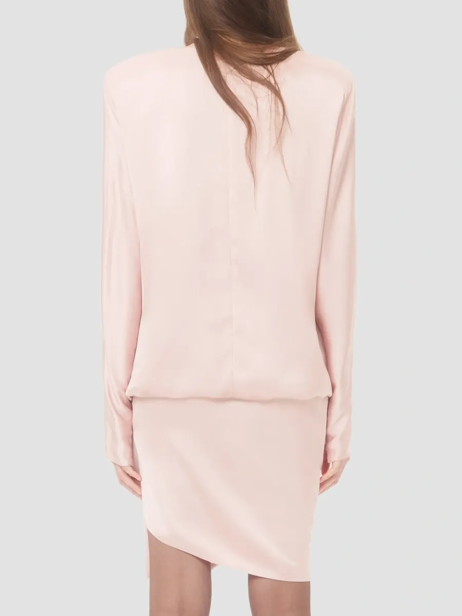 Valentino Women's Mini Dress in Cady Satin - Pink | Thumbnail 5