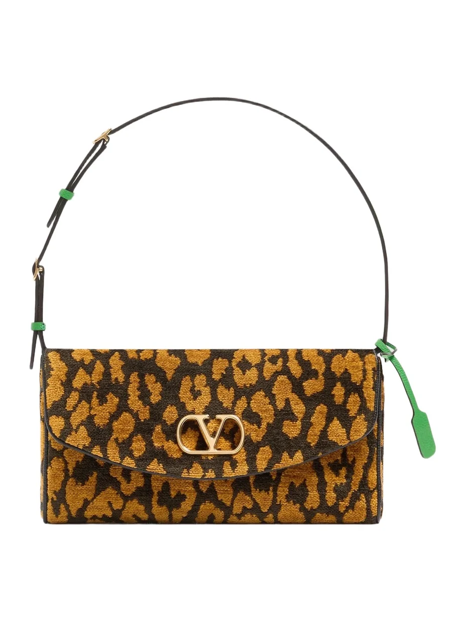 Women's Devain Small Shoulder Bag in Animalier Jacquard Fabric