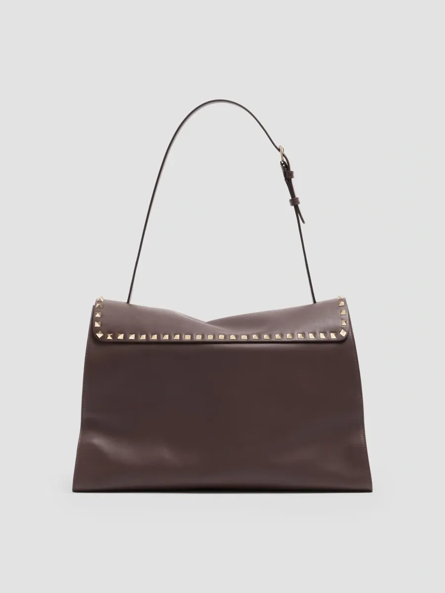 Valentino Women's Rockstud Maxxing Large Shoulder Bag in Smooth Calfskin - Testa Di Moro | Thumbnail 2 Valentino Women's Rockstud Maxxing Large Shoulder Bag in Smooth Calfskin - Testa Di Moro | Thumbnail 2