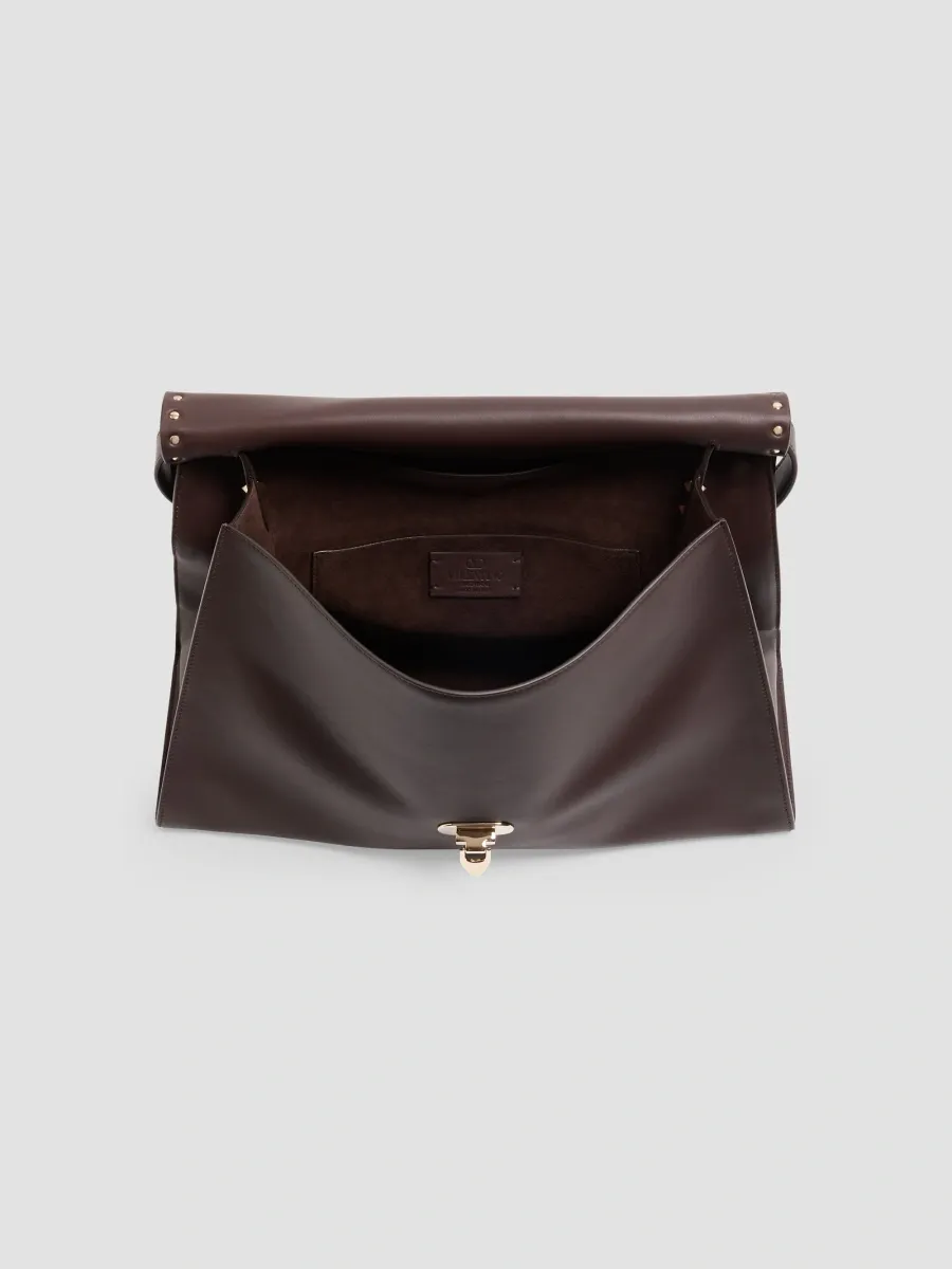 Valentino Women's Rockstud Maxxing Large Shoulder Bag in Smooth Calfskin - Testa Di Moro | Thumbnail 5 Valentino Women's Rockstud Maxxing Large Shoulder Bag in Smooth Calfskin - Testa Di Moro | Thumbnail 5