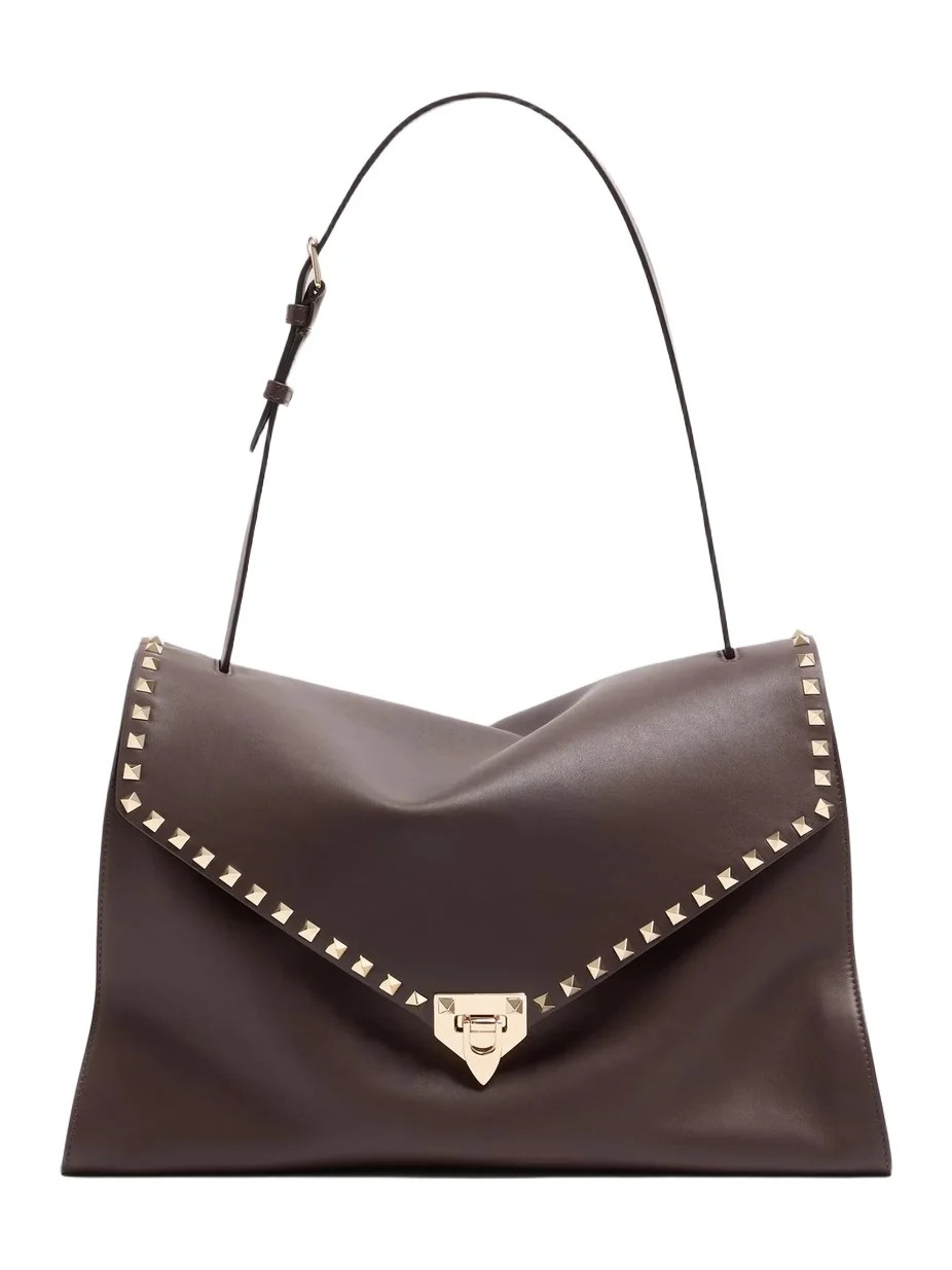 Women's Rockstud Maxxing Large Shoulder Bag in Smooth Calfskin - Testa Di Moro
