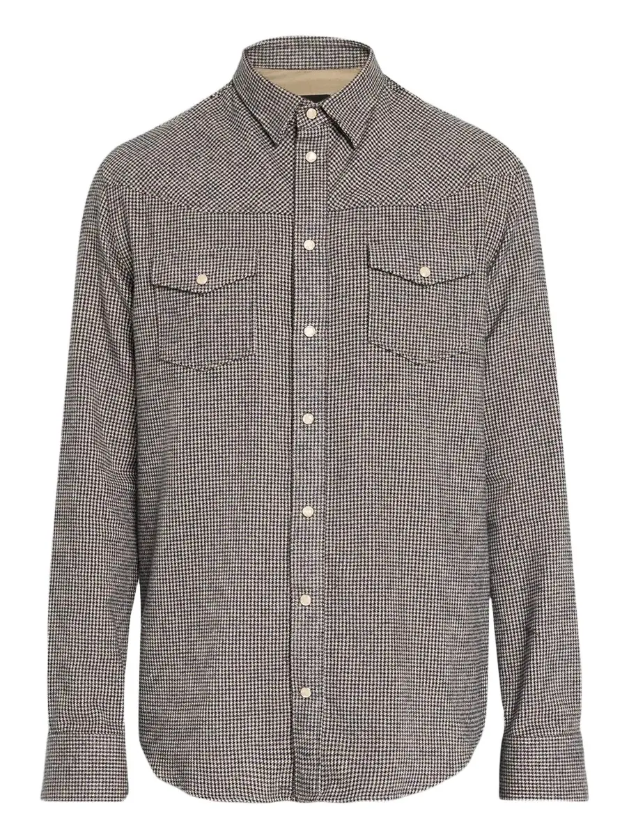 Emporio Armani Men's Micro Houndstooth Western Shirt