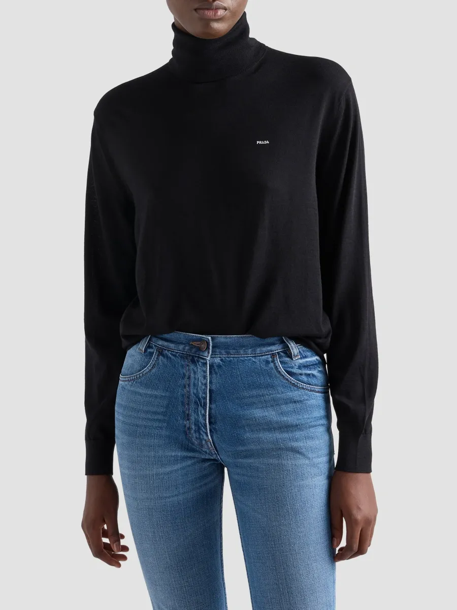 Prada Women's Wool Turtleneck Sweater | Thumbnail 3 Prada Women's Wool Turtleneck Sweater | Thumbnail 3