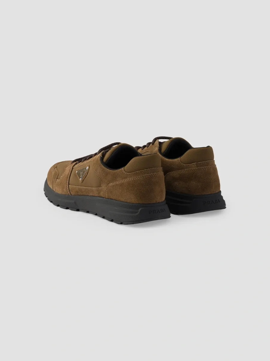 Prada Men's Prax Suede and Re-Nylon Sneakers - Brown | Thumbnail 4 Prada Men's Prax Suede and Re-Nylon Sneakers - Brown | Thumbnail 4