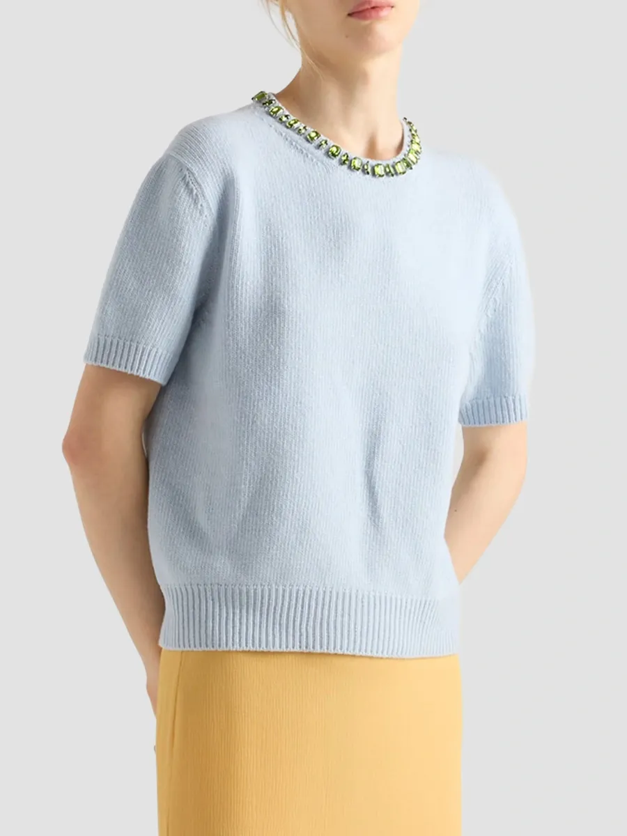 Prada Women's Wool and Cashmere Crew-Neck Sweater | Thumbnail 2