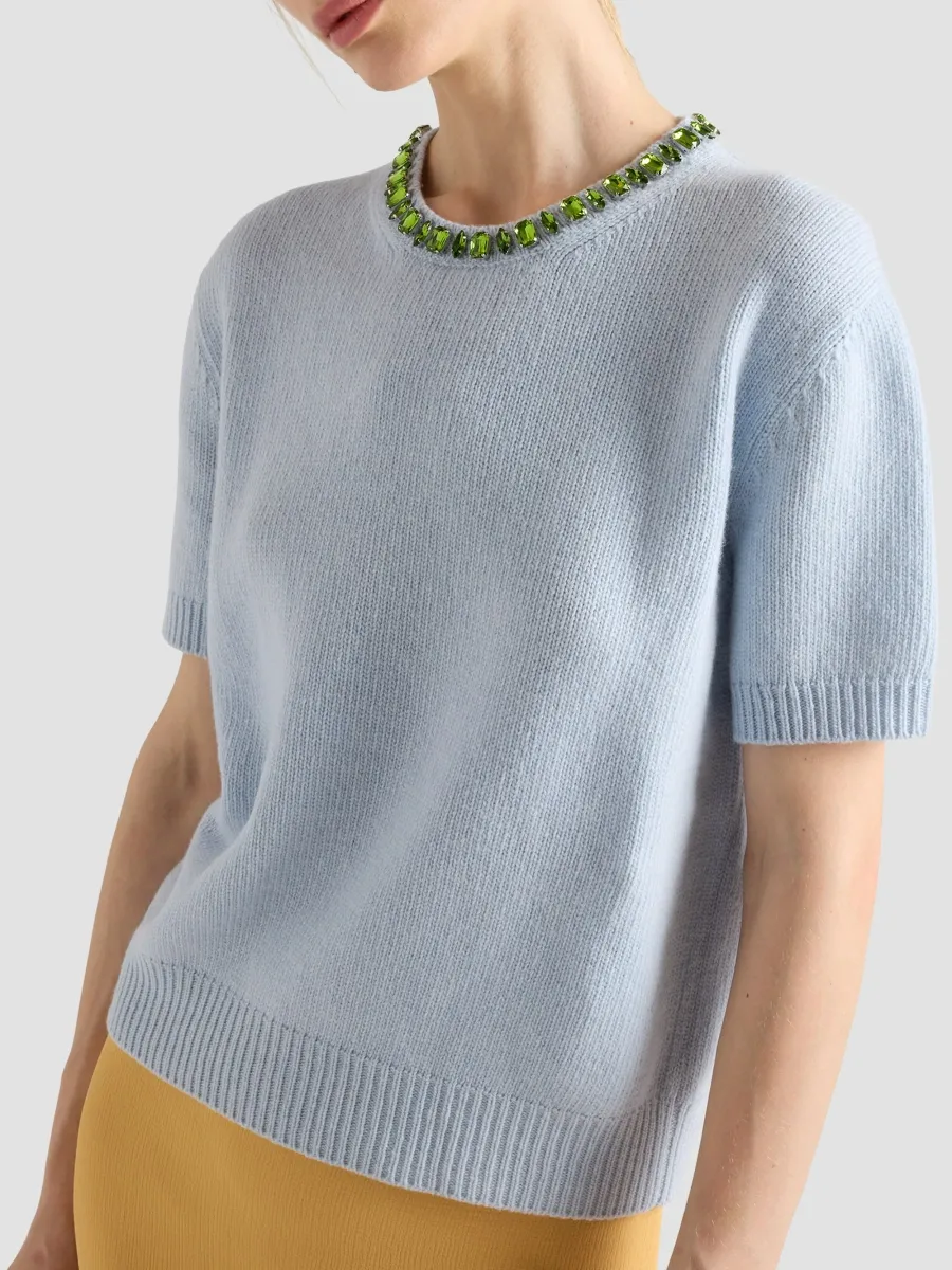 Prada Women's Wool and Cashmere Crew-Neck Sweater | Thumbnail 3