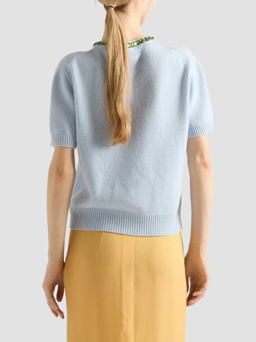 Prada Women's Wool and Cashmere Crew-Neck Sweater | Thumbnail 4