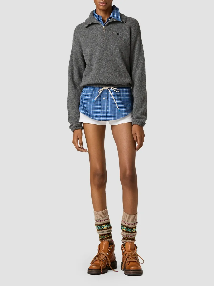 Miu Miu Women's Wool and Cashmere Sweater - Grey | Thumbnail 2