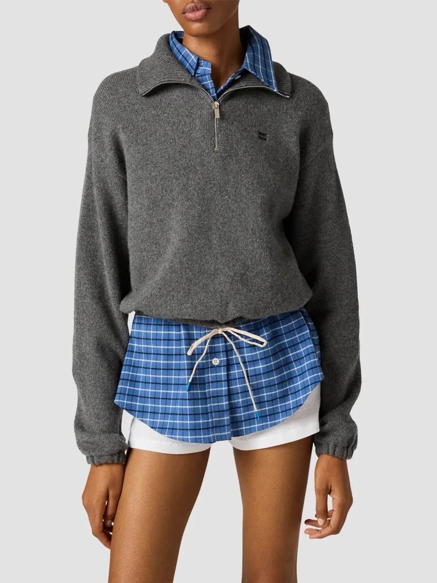Miu Miu Women's Wool and Cashmere Sweater - Grey | Thumbnail 3
