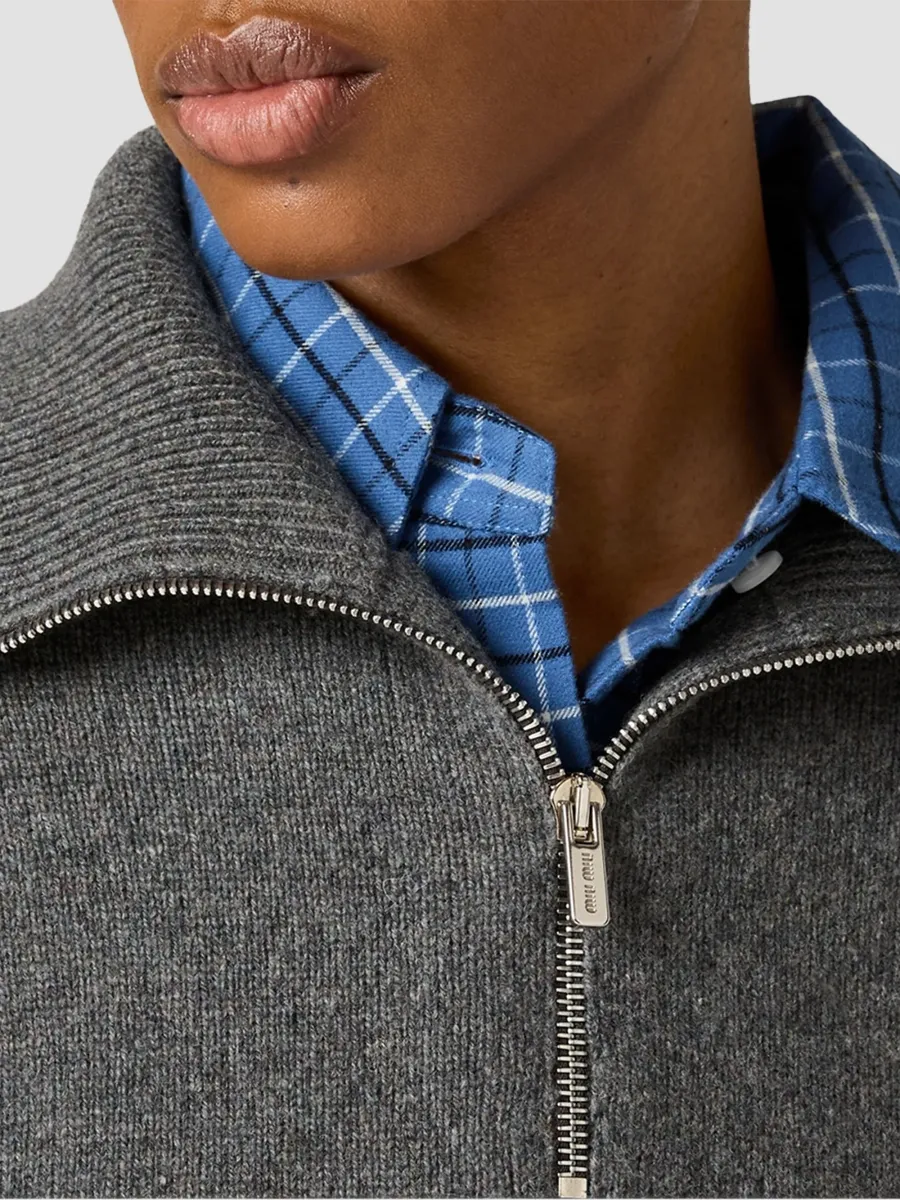 Miu Miu Women's Wool and Cashmere Sweater - Grey | Thumbnail 6