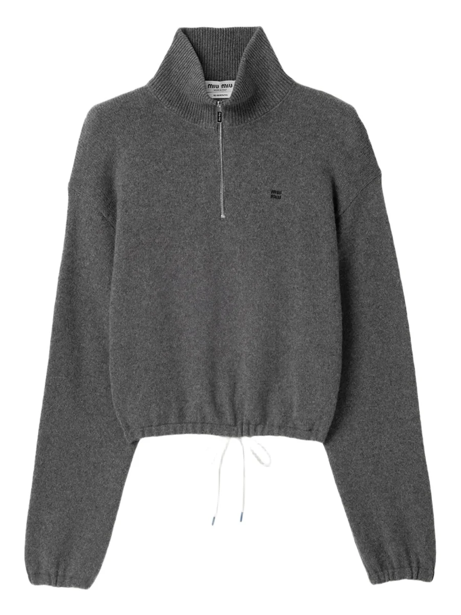 Women's Wool and Cashmere Sweater - Grey