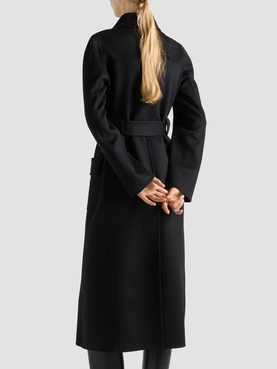 Prada Women's Single-Breasted Double Cloth Overcoat | Thumbnail 4 Prada Women's Single-Breasted Double Cloth Overcoat | Thumbnail 4