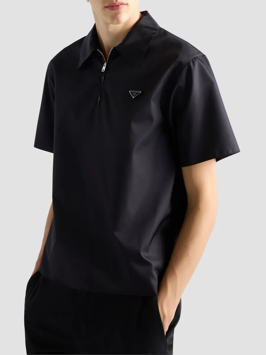 Prada Men's Short-Sleeved Re-Nylon Polo Shirt | Thumbnail 4 Prada Men's Short-Sleeved Re-Nylon Polo Shirt | Thumbnail 4
