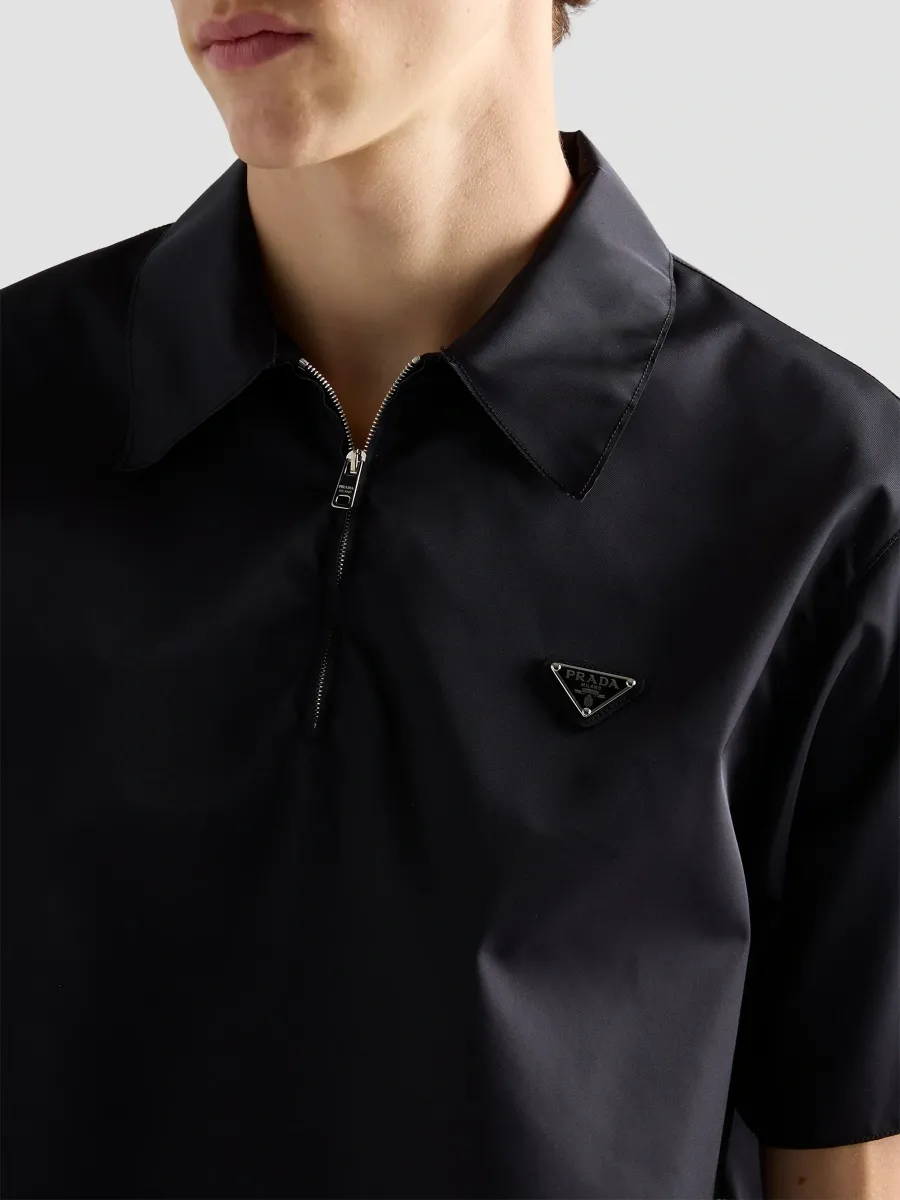Prada Men's Short-Sleeved Re-Nylon Polo Shirt | Thumbnail 6 Prada Men's Short-Sleeved Re-Nylon Polo Shirt | Thumbnail 6