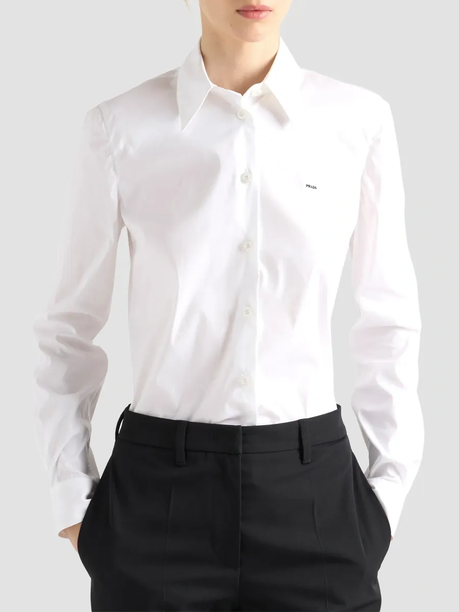 Prada Women's Stretch Poplin Shirt | Thumbnail 3 Prada Women's Stretch Poplin Shirt | Thumbnail 3