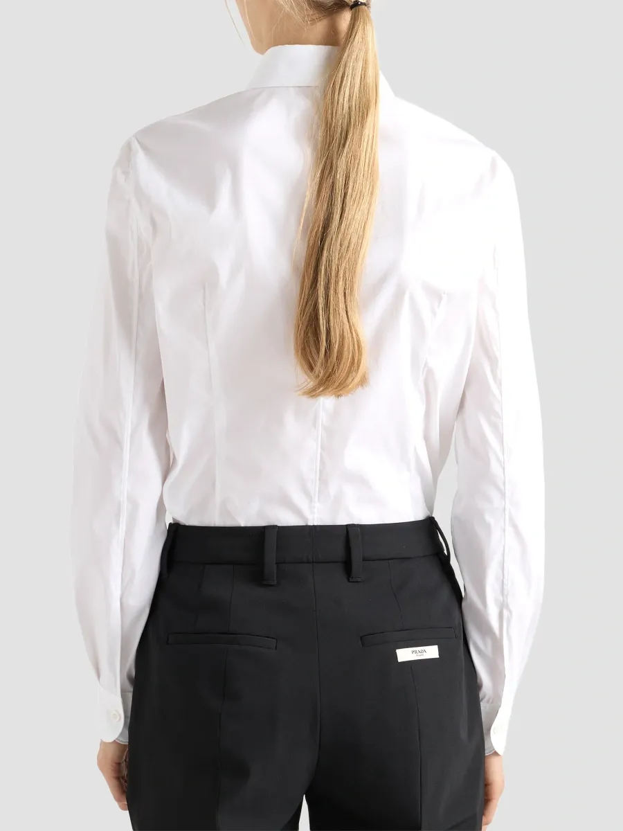Prada Women's Stretch Poplin Shirt | Thumbnail 4 Prada Women's Stretch Poplin Shirt | Thumbnail 4