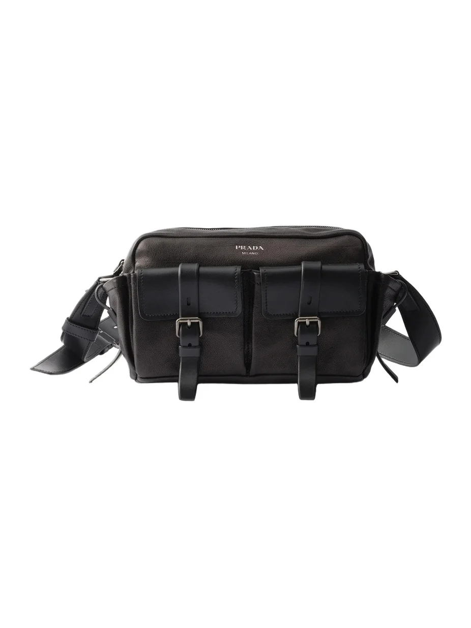 Prada Men's Route Leather Shoulder Bag