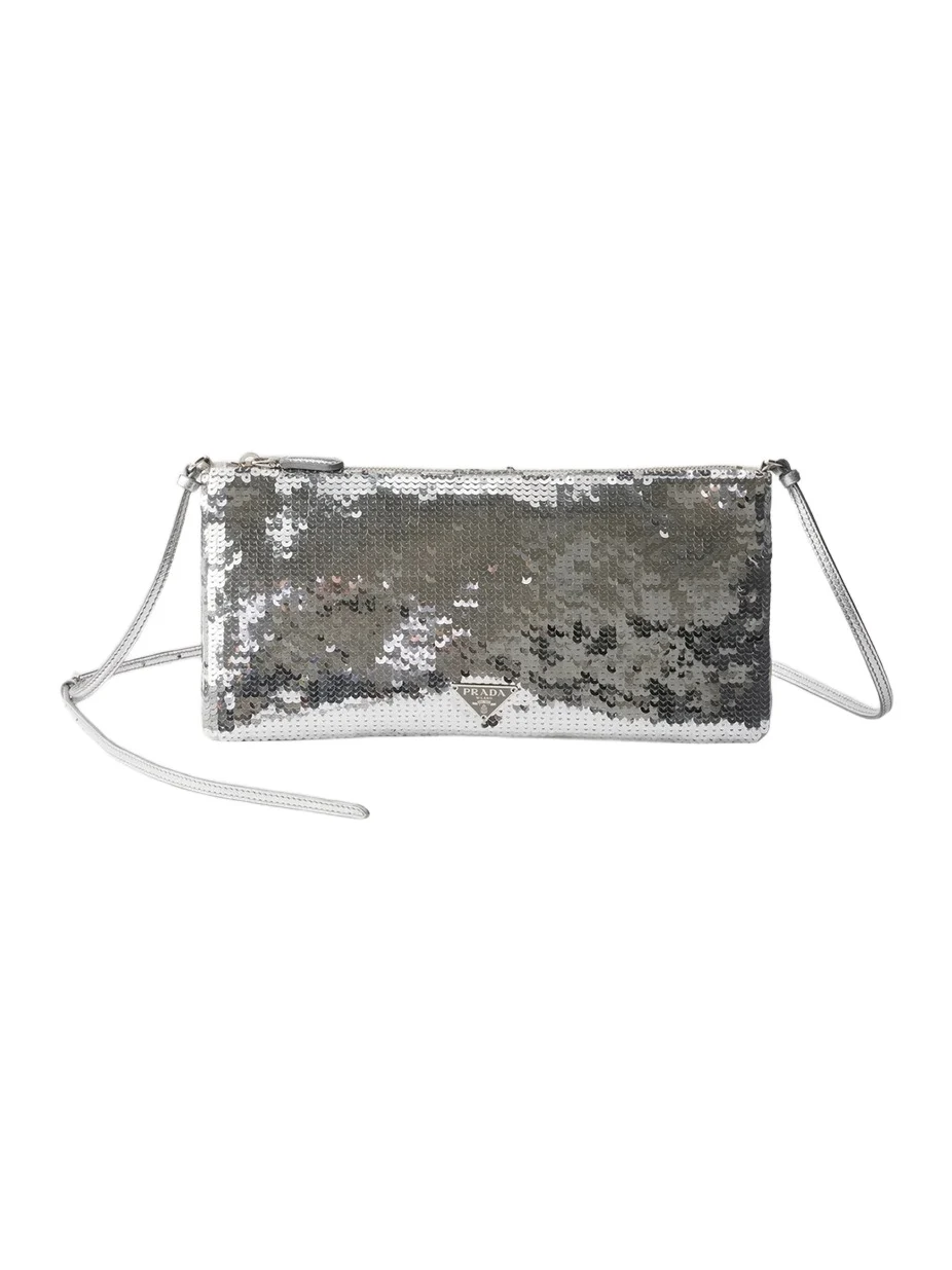 Women's Small Satin and Sequin Shoulder Bag