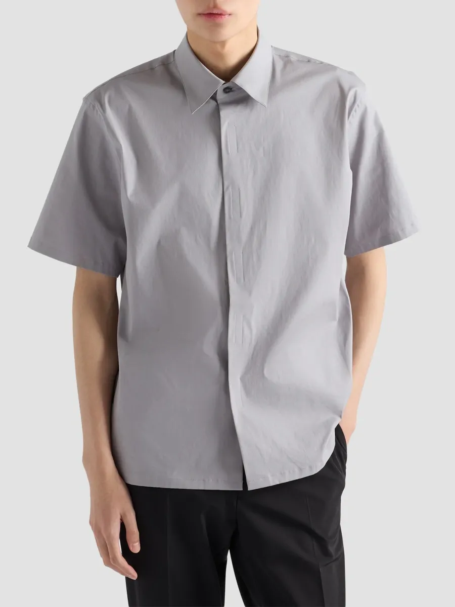 Prada Men's Short-Sleeved Stretch Cotton Shirt | Thumbnail 3