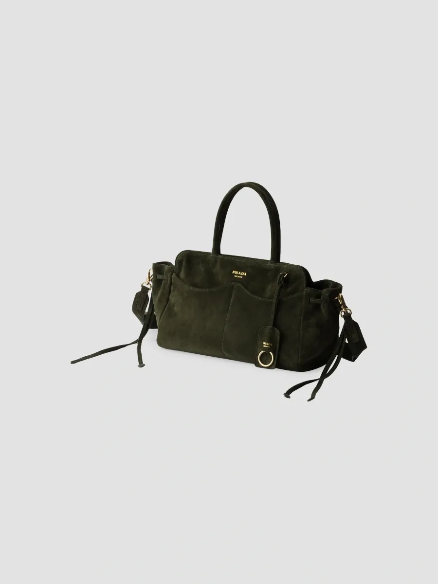 Prada Women's Allusion Suede Large Tote Bag | Thumbnail 2 Prada Women's Allusion Suede Large Tote Bag | Thumbnail 2