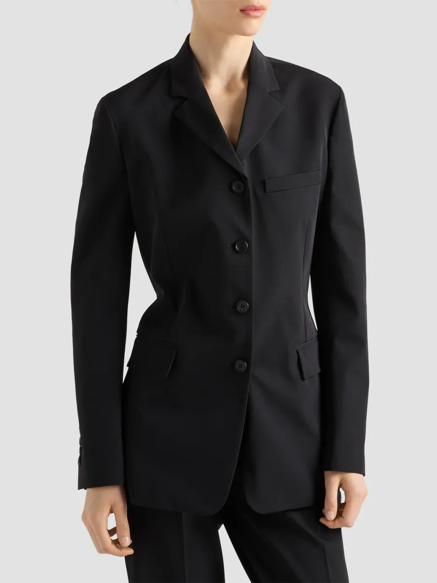 Prada Women's Single-Breasted Techno Stretch Jacket | Thumbnail 4