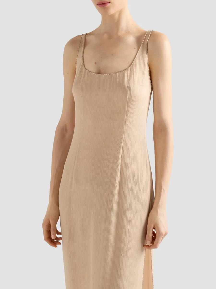 Prada Women's Embroidered Triple Chiffon Dress | Thumbnail 4 Prada Women's Embroidered Triple Chiffon Dress | Thumbnail 4