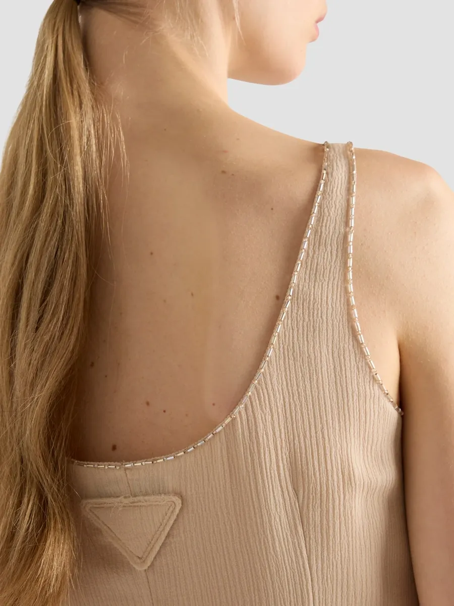 Prada Women's Embroidered Triple Chiffon Dress | Thumbnail 6 Prada Women's Embroidered Triple Chiffon Dress | Thumbnail 6