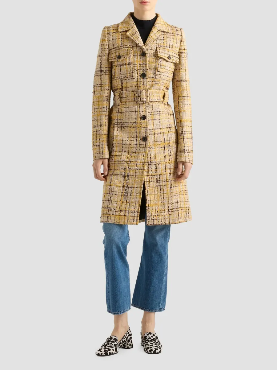 Prada Men's Single-Breasted Tweed Coat | Thumbnail 2