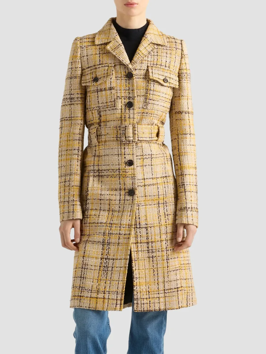 Prada Men's Single-Breasted Tweed Coat | Thumbnail 3