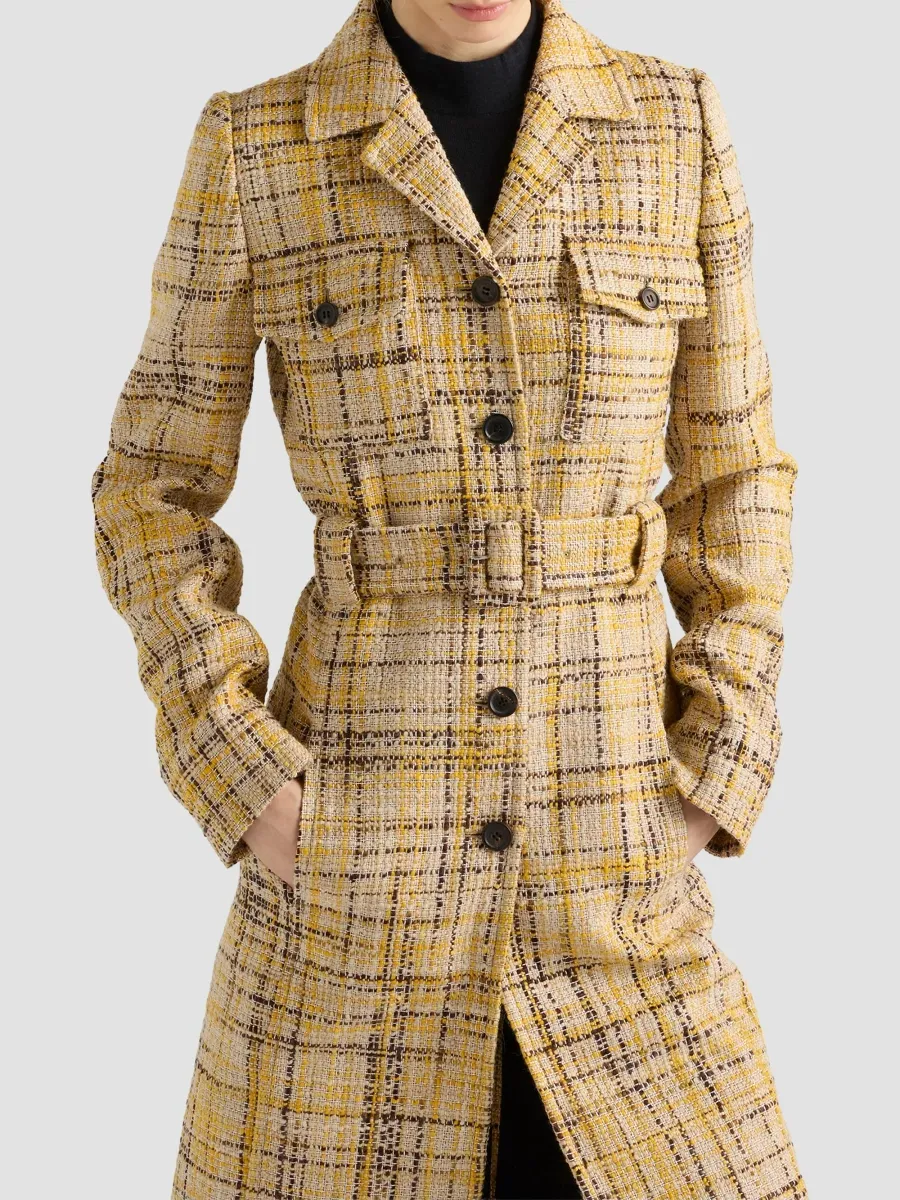 Prada Men's Single-Breasted Tweed Coat | Thumbnail 5
