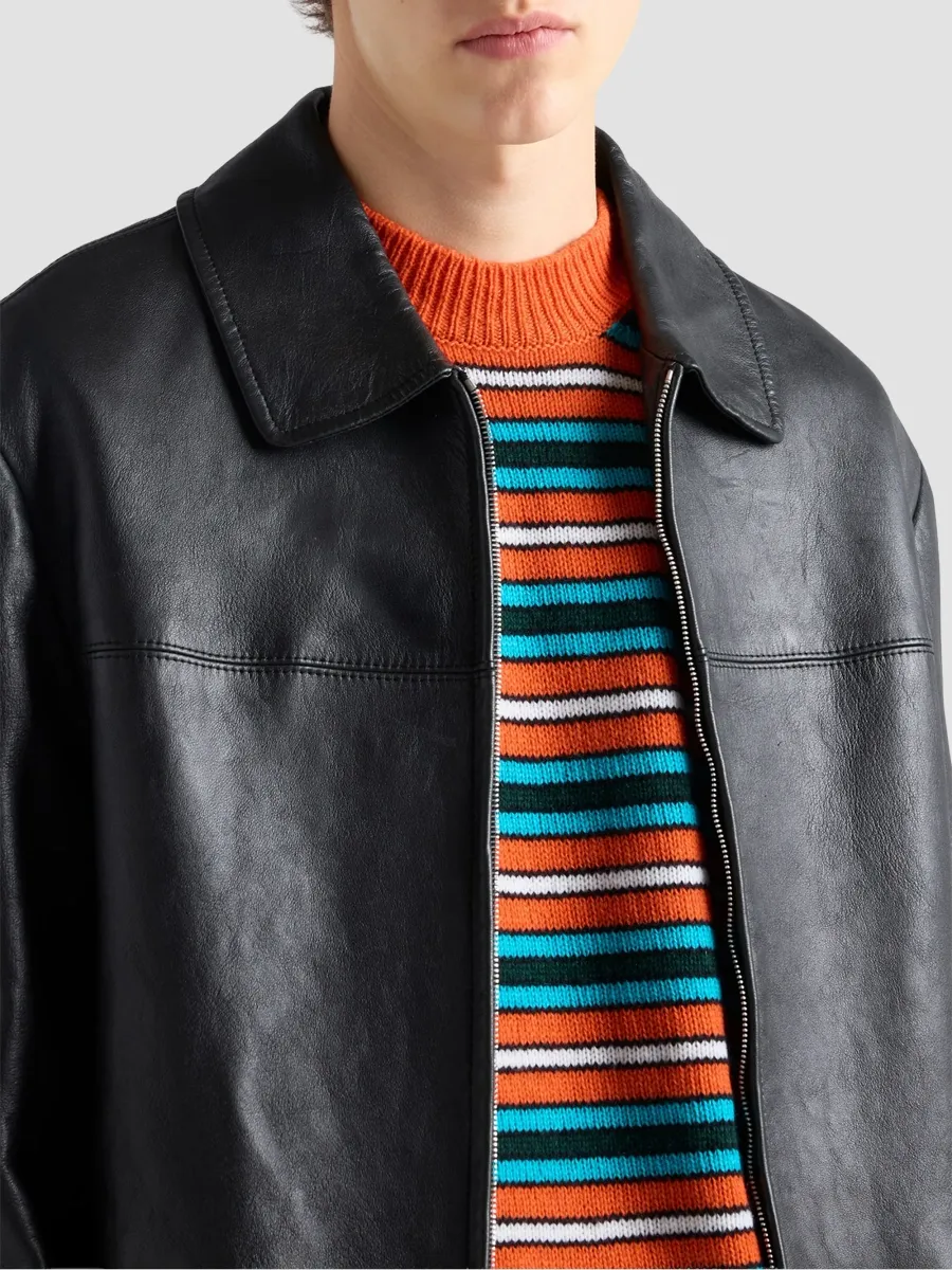 Prada Men's Nappa Leather Blouson Jacket | Thumbnail 4