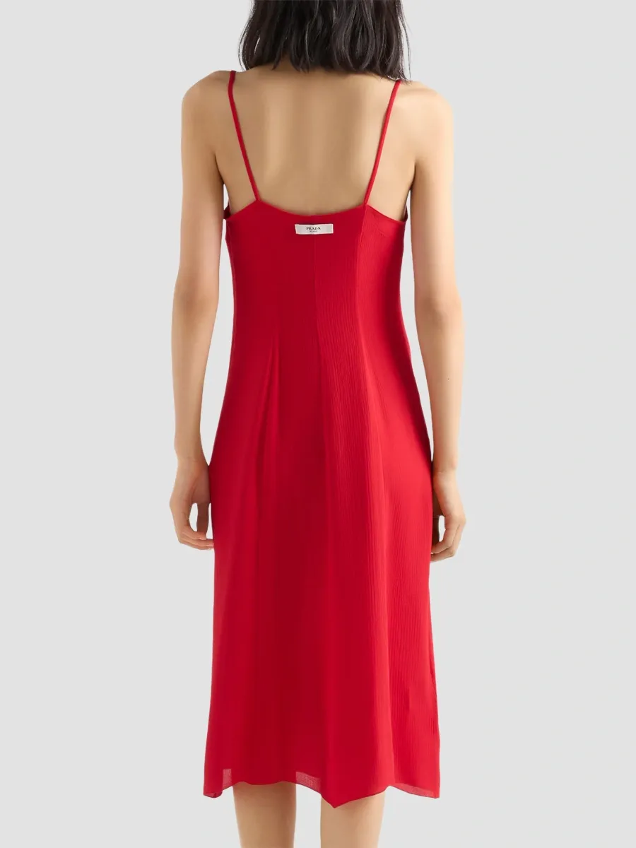 Prada Women's Embroidered Triple Chiffon Slip Dress | Thumbnail 4 Prada Women's Embroidered Triple Chiffon Slip Dress | Thumbnail 4