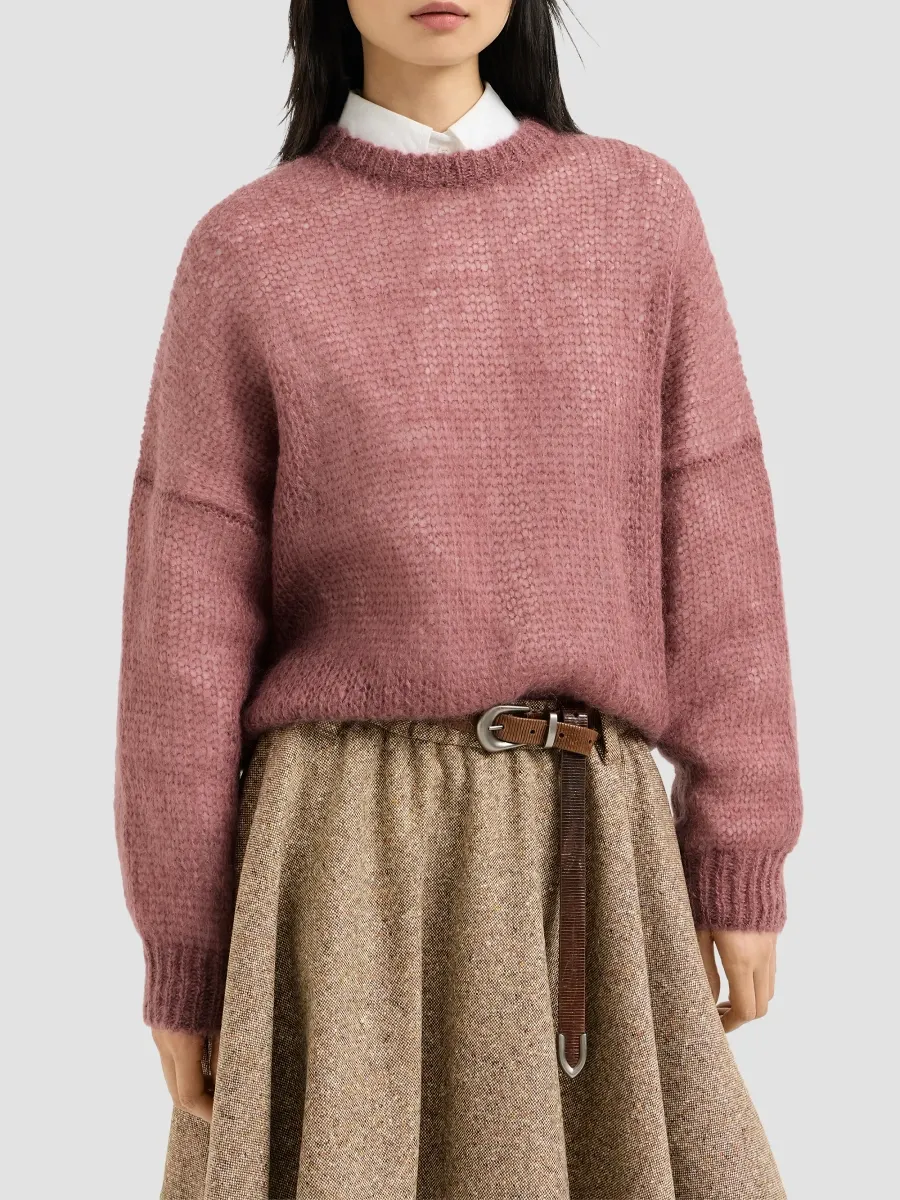 Brunello Cucinelli Women's Sparkling Mohair Sweater with Monili - Purple | Thumbnail 2 Brunello Cucinelli Women's Sparkling Mohair Sweater with Monili - Purple | Thumbnail 2