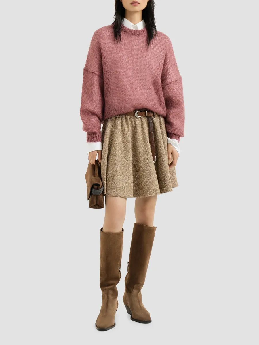 Brunello Cucinelli Women's Sparkling Mohair Sweater with Monili - Purple | Thumbnail 6 Brunello Cucinelli Women's Sparkling Mohair Sweater with Monili - Purple | Thumbnail 6