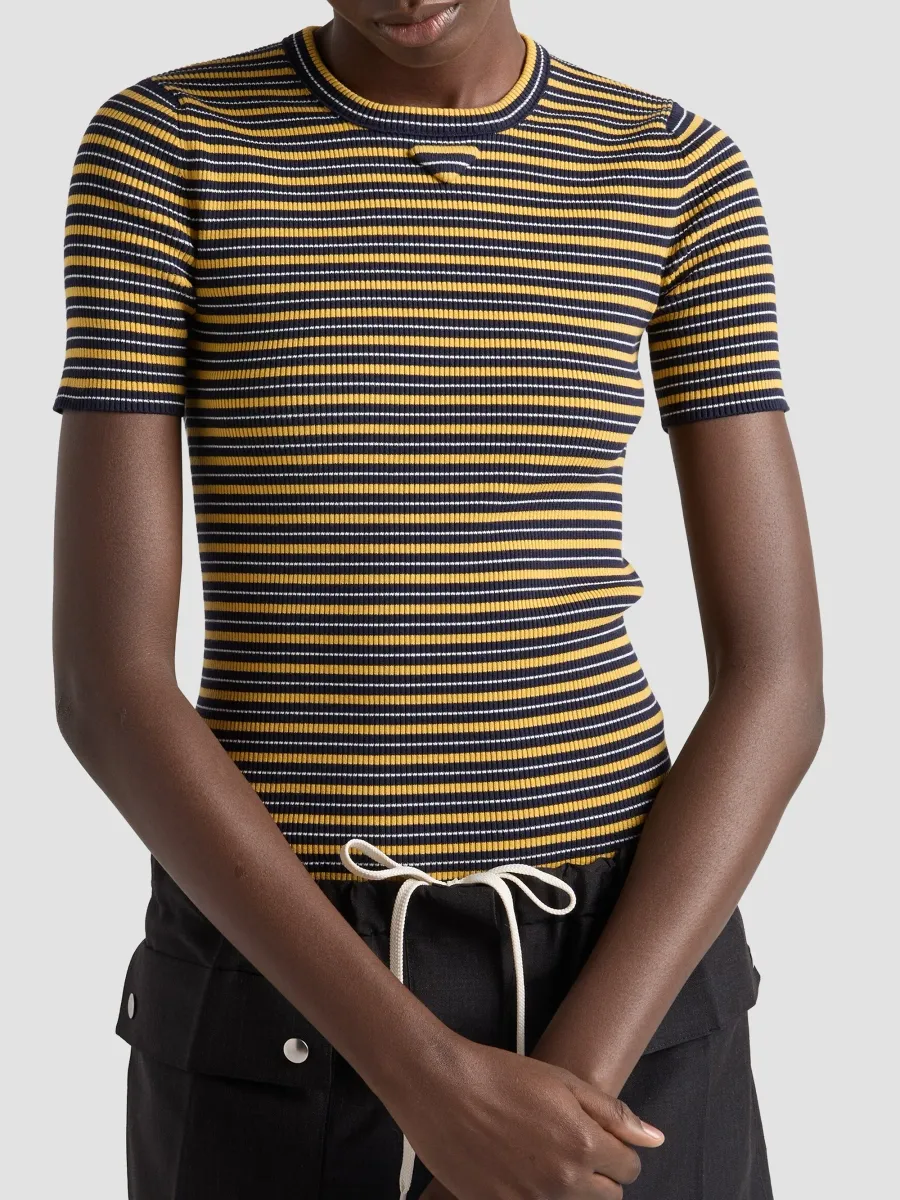 Prada Women's Striped Cotton T-Shirt | Thumbnail 3