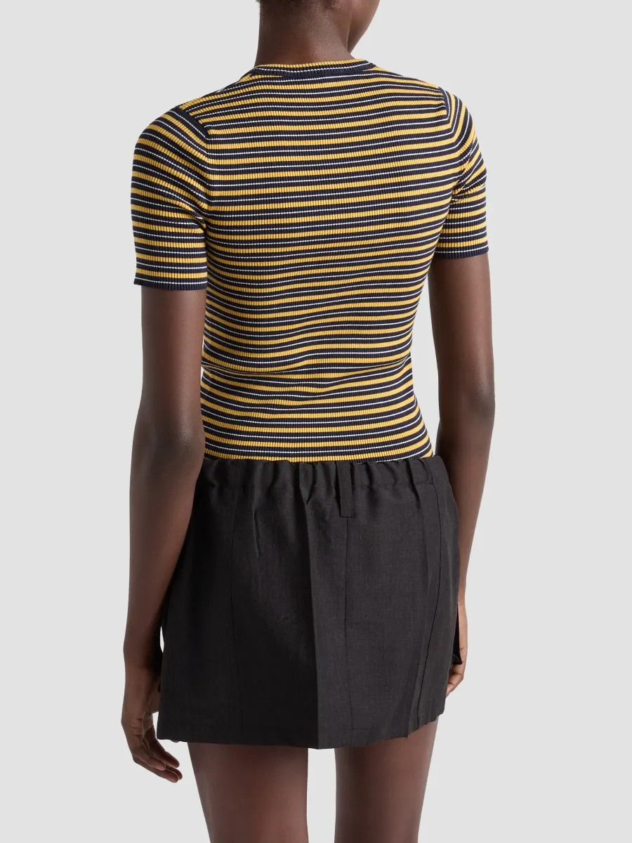 Prada Women's Striped Cotton T-Shirt | Thumbnail 4