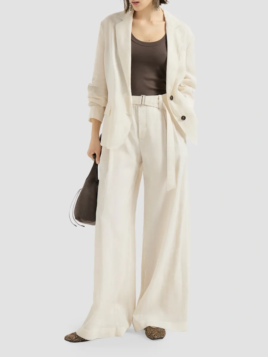 Brunello Cucinelli Women's Cotton Organza Blazer with Monili - Milk | Thumbnail 2