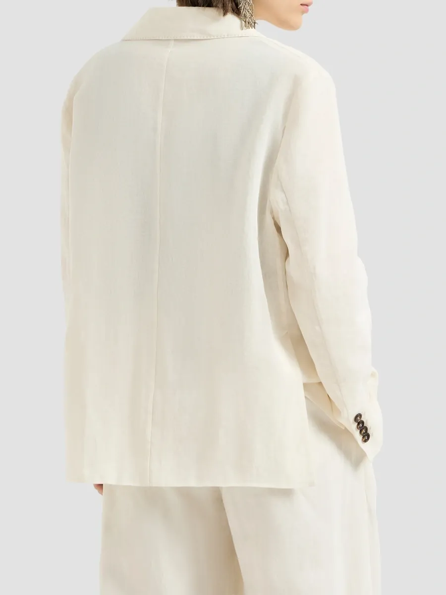 Brunello Cucinelli Women's Cotton Organza Blazer with Monili - Milk | Thumbnail 4