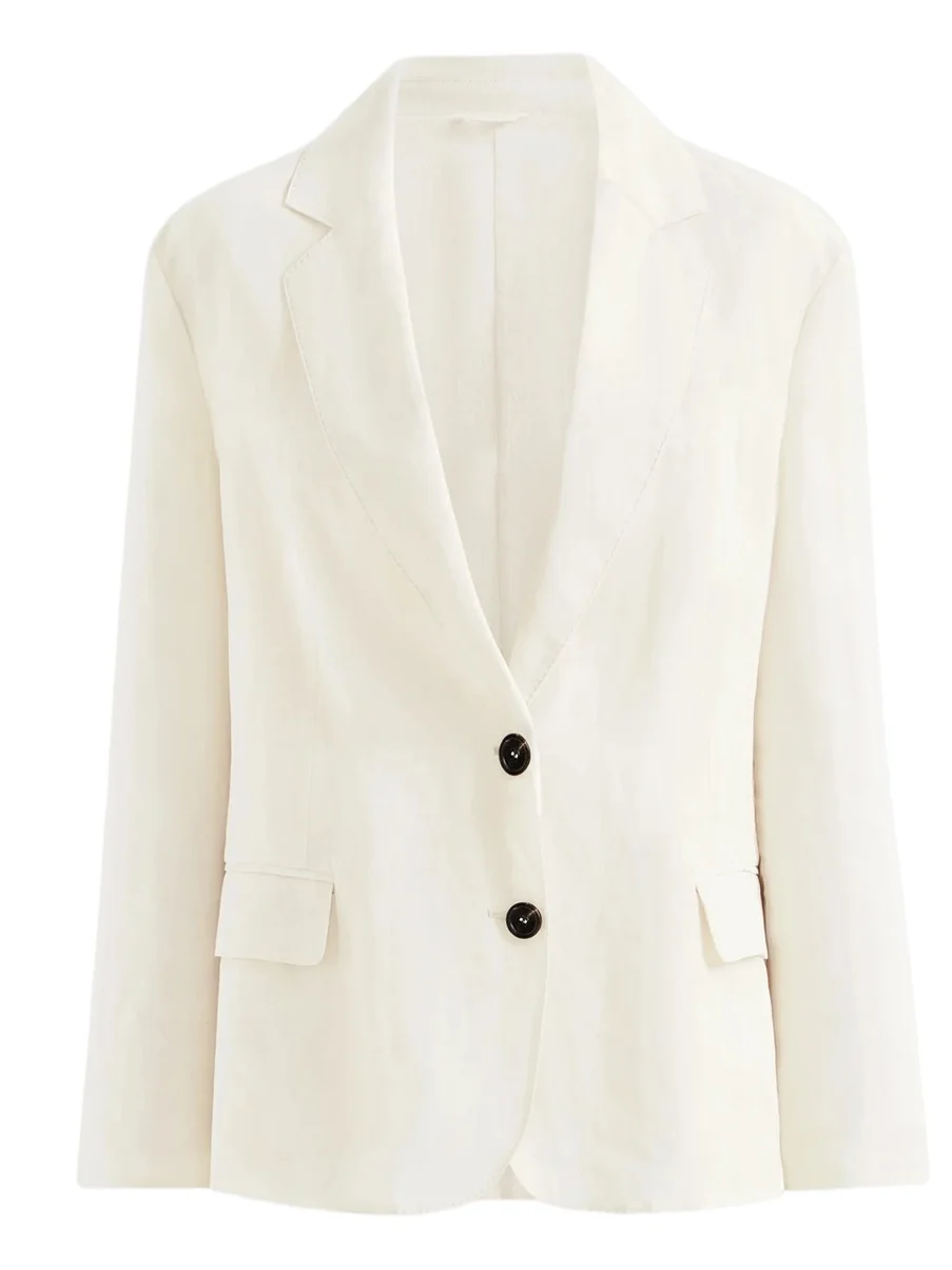 Women's Cotton Organza Blazer with Monili - Milk Women's Cotton Organza Blazer with Monili - Milk