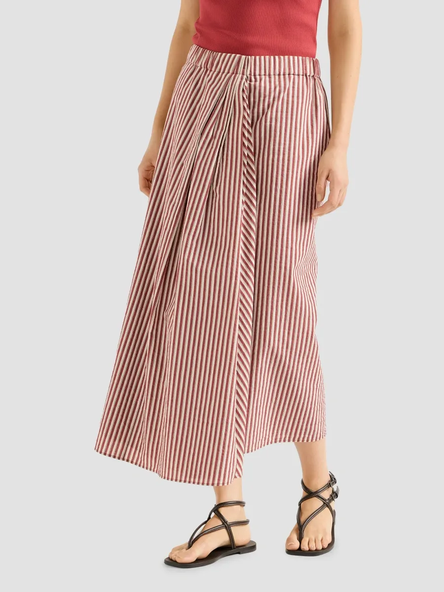 Brunello Cucinelli Women's Striped Wrinkled Poplin Sarong Skirt | Thumbnail 3 Brunello Cucinelli Women's Striped Wrinkled Poplin Sarong Skirt | Thumbnail 3