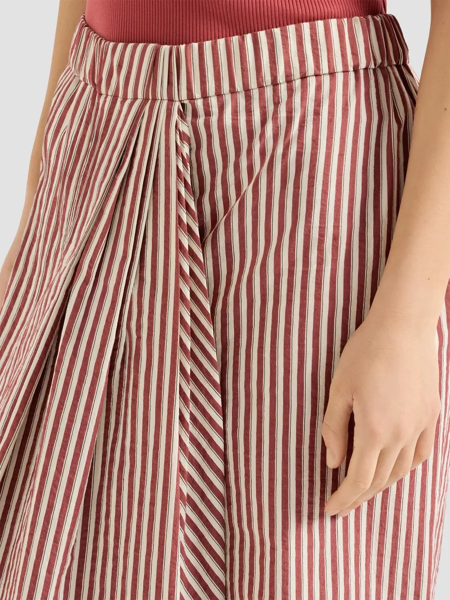 Brunello Cucinelli Women's Striped Wrinkled Poplin Sarong Skirt | Thumbnail 6 Brunello Cucinelli Women's Striped Wrinkled Poplin Sarong Skirt | Thumbnail 6