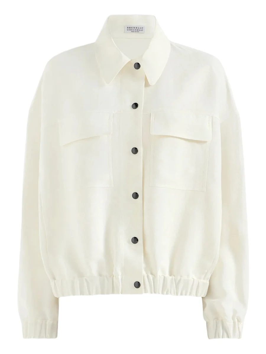 Brunello Cucinelli Women's Viscose and Linen Fluid Twill Outerwear Jacket