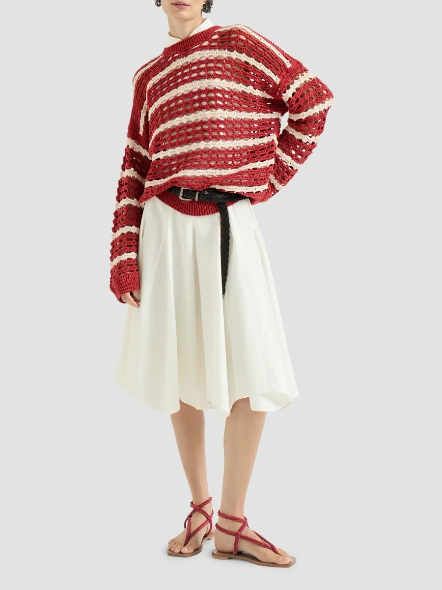 Brunello Cucinelli Women's Cotton Marina Net Sweater | Thumbnail 2 Brunello Cucinelli Women's Cotton Marina Net Sweater | Thumbnail 2