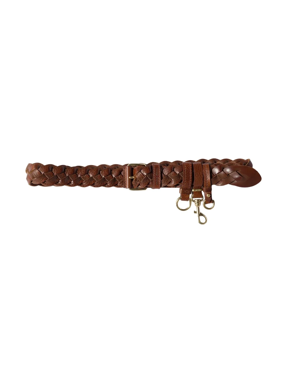 Miu Miu Women's Woven Leather Belt