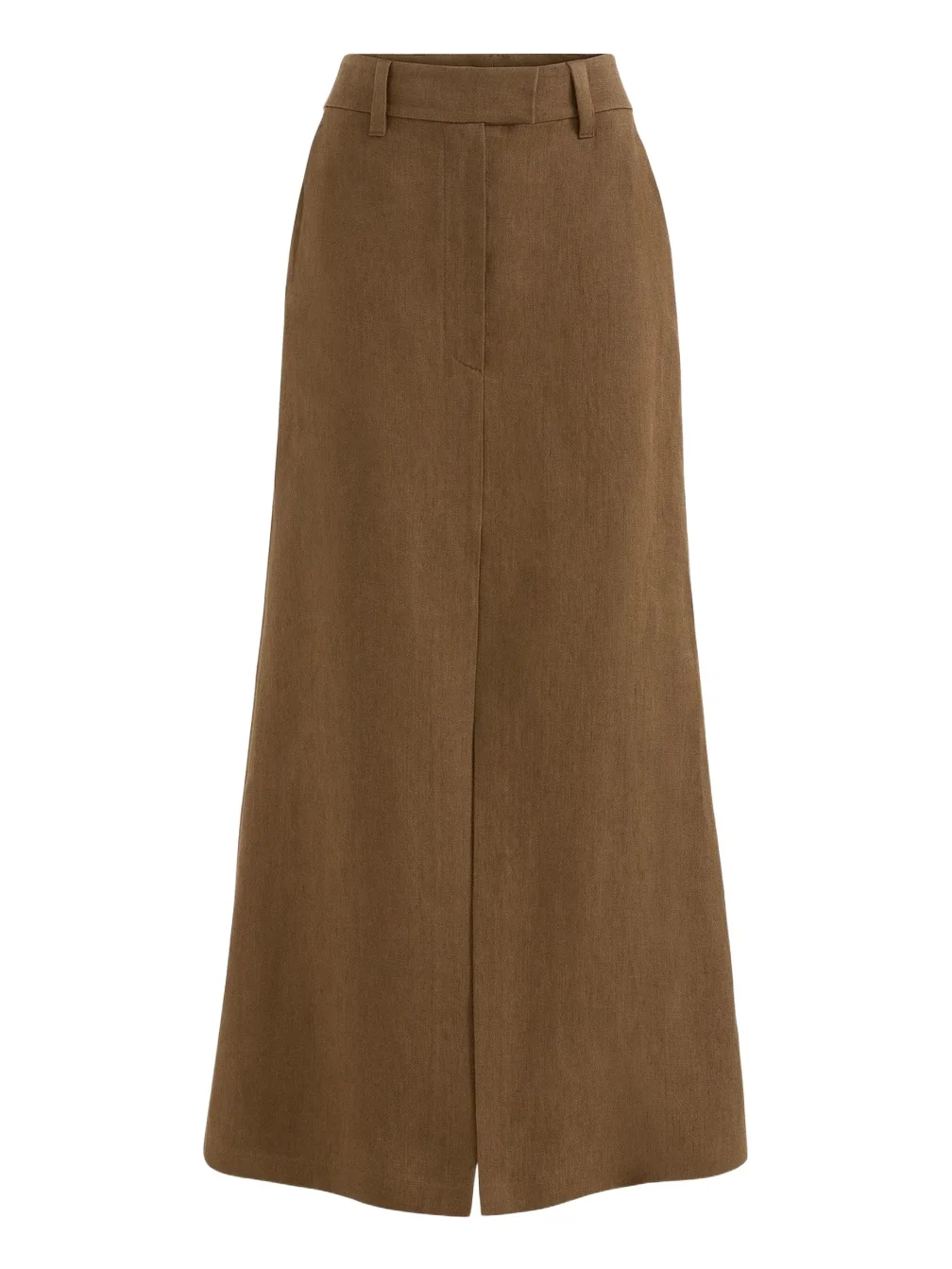 Brunello Cucinelli Women's Linen Canvas Skirt with Monili - Brown
