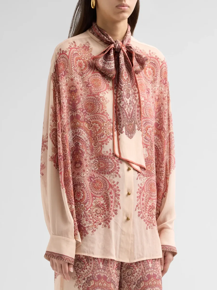 Zimmermann Women's Clash Paisley Tie Shirt | Thumbnail 4 Zimmermann Women's Clash Paisley Tie Shirt | Thumbnail 4