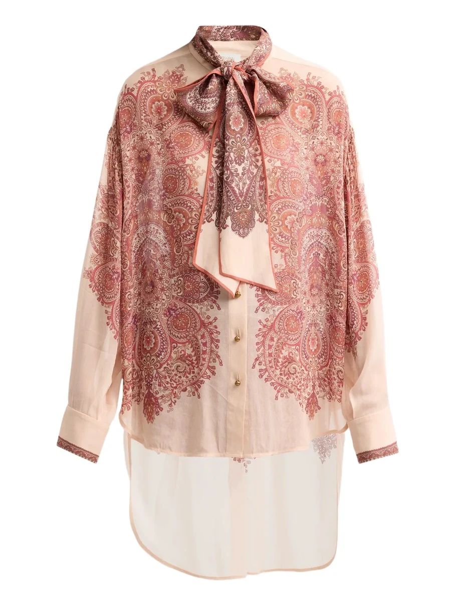 Women's Clash Paisley Tie Shirt Women's Clash Paisley Tie Shirt